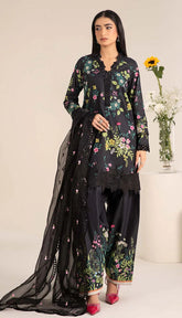 3 piece Swiss Jacquard Lawn suit-Printed (Unstitched)