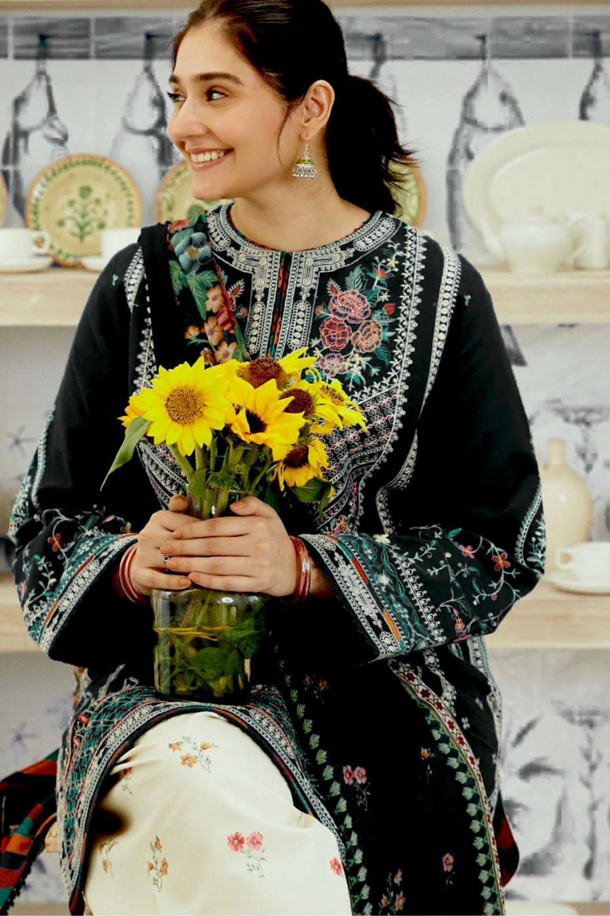 3 piece Swiss Jacquard lawn suit2