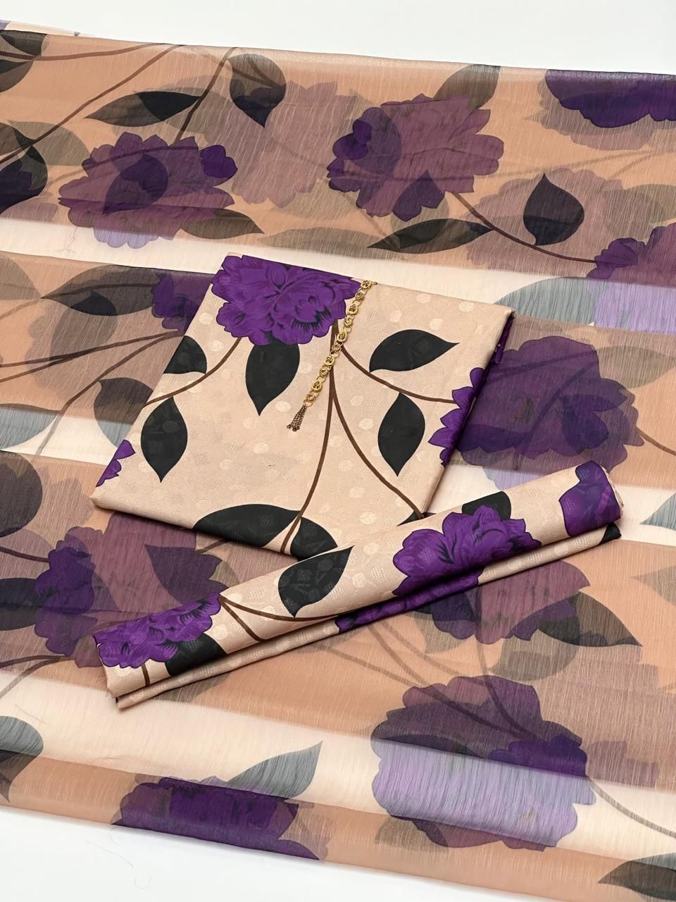 3 piece Swiss Jacquard lawn suit