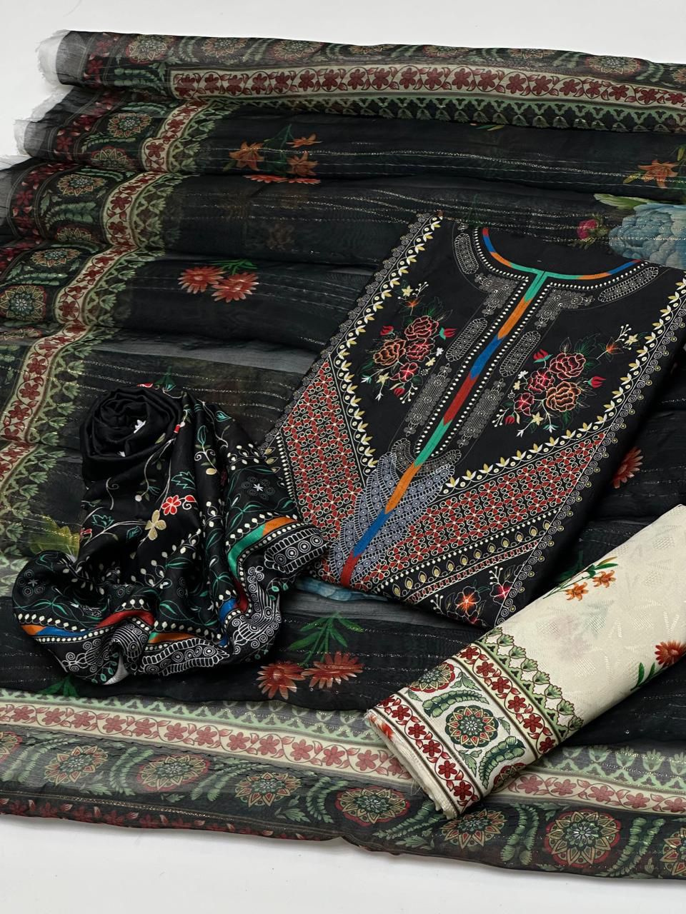 3 piece Swiss Jacquard lawn suit2
