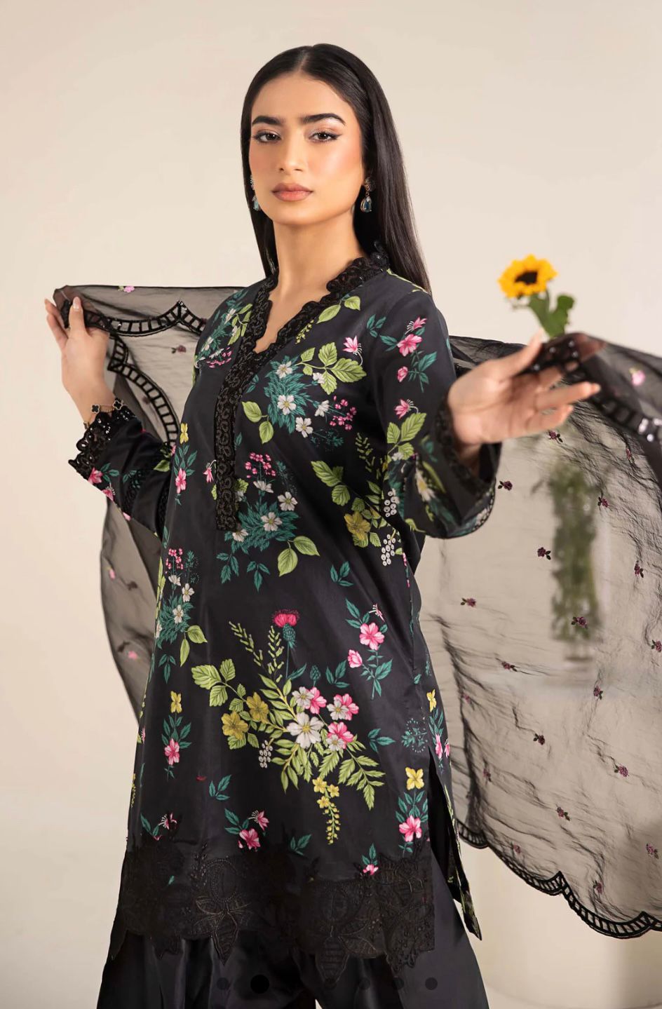 3 piece Swiss Jacquard lawn suit