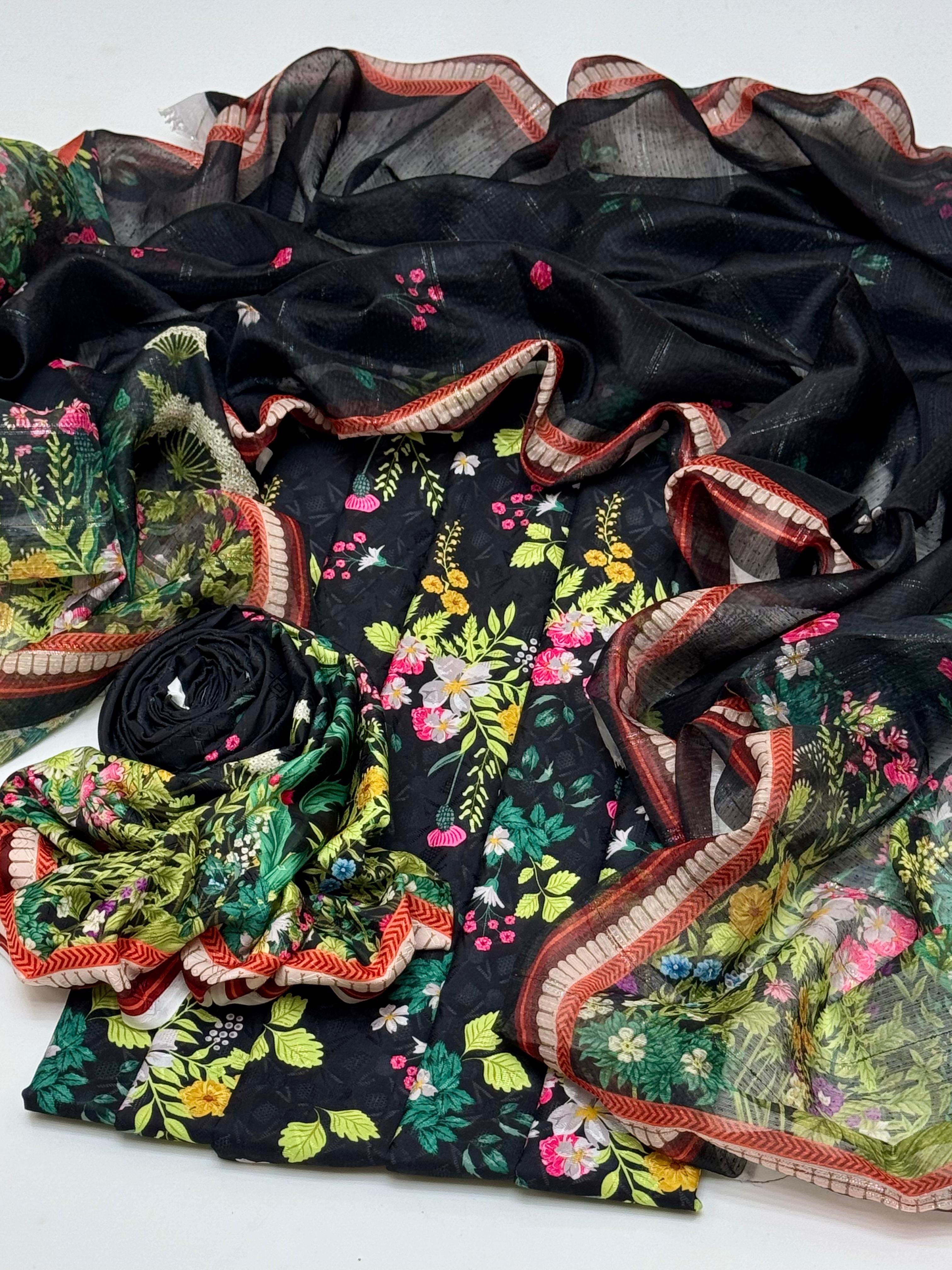 3 piece Swiss Jacquard lawn suit