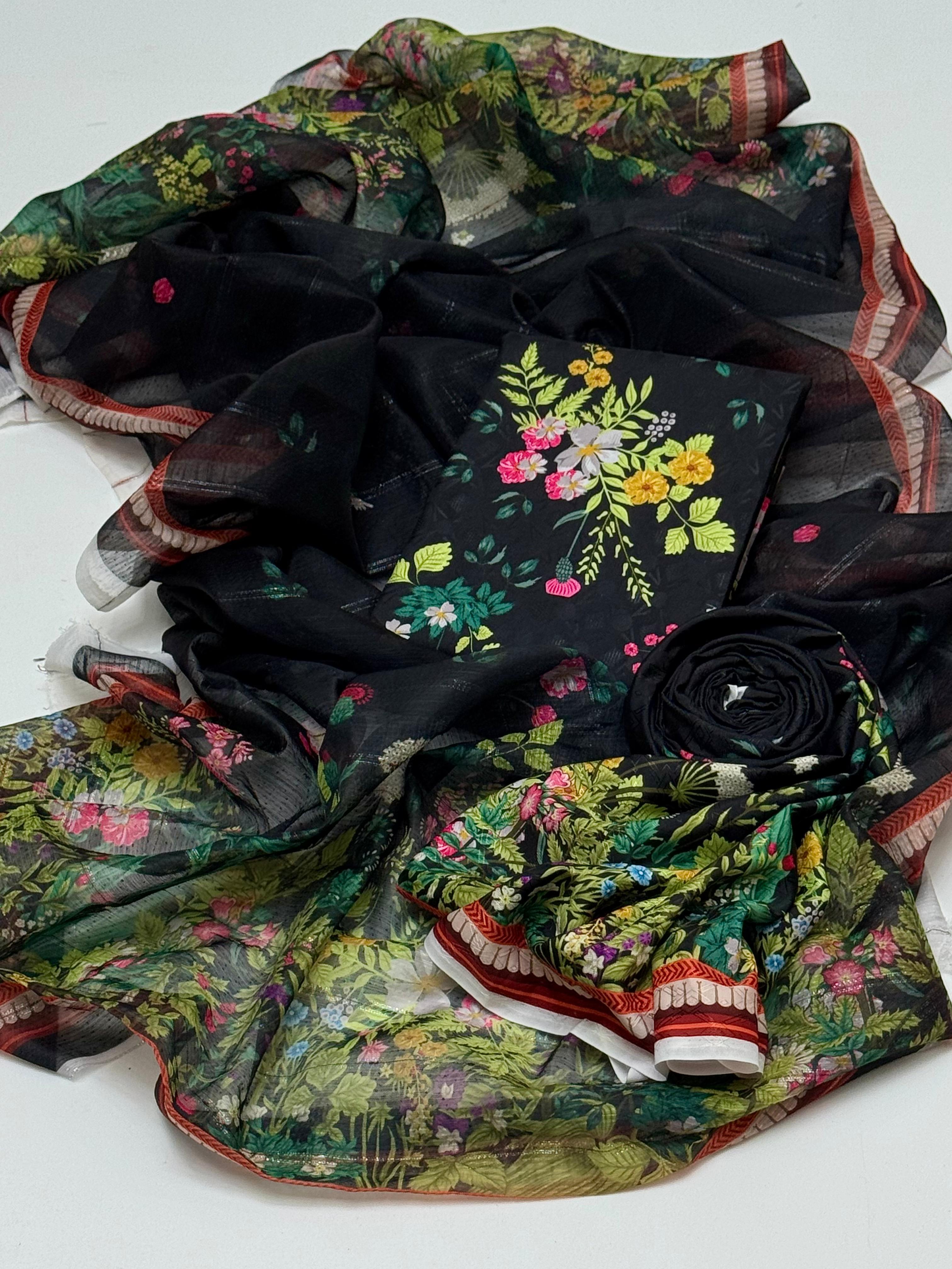 3 piece Swiss Jacquard lawn suit