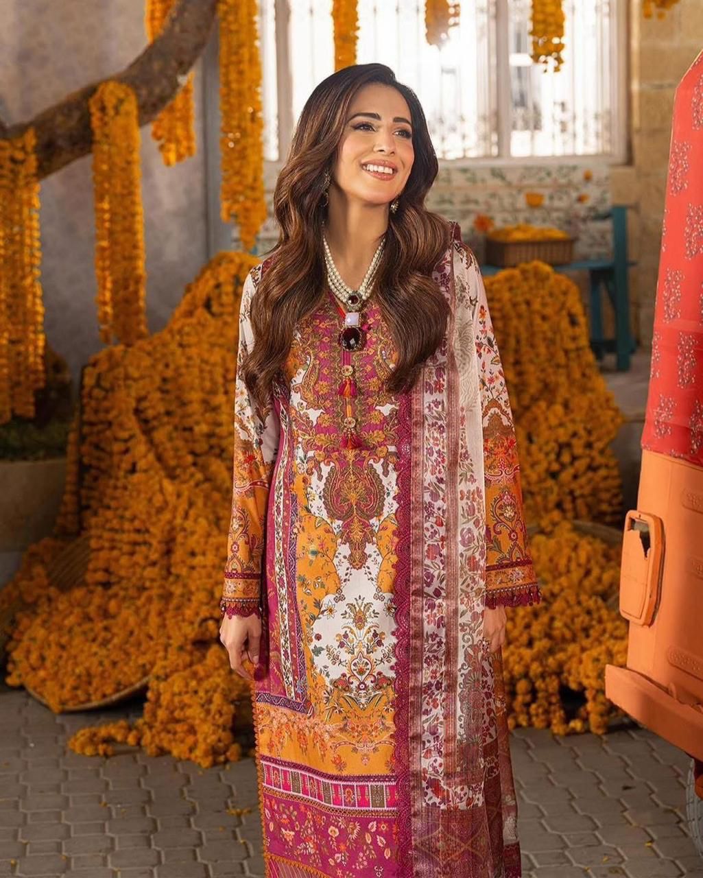 3 piece Swiss Jacquard lawn suit