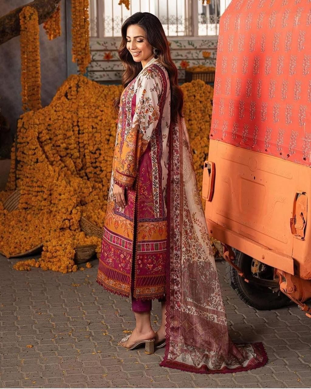 3 piece Swiss Jacquard lawn suit