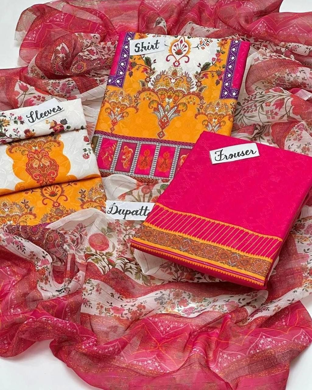 3 piece Swiss Jacquard lawn suit